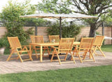 Garden Dining Set Folding 7 pcs Brown Solid Acacia Wood 3375621