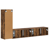 TV Cabinet Set Wall-mounted 3 pcs Smoked Oak Engineered Wood 3408993