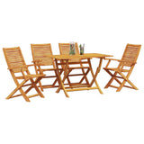 Garden Dining Set Folding 5 pcs Brown Solid Acacia Wood 3375756