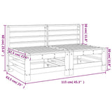 Garden Middle Sofas 2 pcs Solid Wood Pine 825639