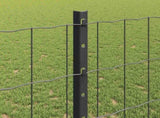 Welded Wire Fence 10 x 1.2 m PVC-Coated Steel Grey Mesh 3336074