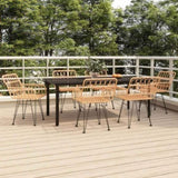 7 Piece Garden Dining Set Poly Rattan 3157863