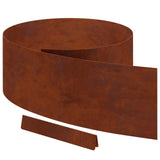 Lawn Edging 4 pcs Rusty 450 x 0.05 x 25 cm Weathering Steel 868039
