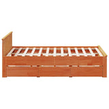 Bed Frame without Mattress with Headboard Wax Brown 180x200 cm Super King Solid Wood Pine 3308758