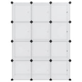 Storage Cube Organiser with 12 Cubes and Doors Transparent PP 340555