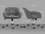 Velvet-Feel Office Chair - Grey T3398P424990