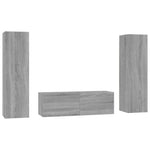 ZNTS 3 Piece TV Cabinet Set Grey Sonoma Engineered Wood 3120237