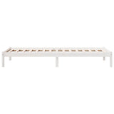 Extra Long Bed Frame without Mattress White 90x210 cm Solid Wood Pine 852403