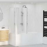 Shower Bath Screen Wall L Shape 70 x 120 x 137 cm 4 Panels Foldable 140787