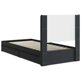 Bed Frame with Storage and Headboard Black 75 x 190 cm 3414068
