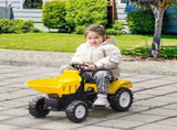 Kids Ride on Tractor No Power Pedal Go Kart with Manual Control Bucket for 3-6 Years Old T3398P348308
