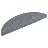 Stair Mats Self-adhesive 15 pcs 56x17x3 cm Light Grey Half Round 132693
