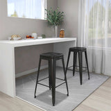 Bar Stools Stackable 2 pcs Black Metal 248147