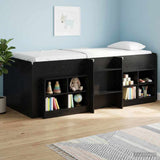 Kids'High Bed Frame 2 pcs Black Oak 90 x 200 cm 3422556