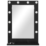Vanity Mirror Rectangular with Mirror Black Oak 70 x 50 x 18 cm 868334