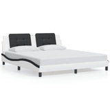 Bed Frame without Mattress "Zadar" White and Black 180x200 cm Super King Faux Leather 3208204