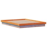 LED Bed Frame without Mattress Wax Brown 150x200 cm King Size Solid Wood 844415