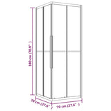 Shower Cabin Frosted ESG 70x70x180 cm Black 151859