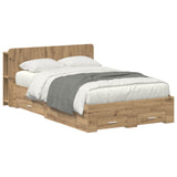 Bed Frame with Storage Artisan Oak 120 x 190 cm Engineered Wood 3433733