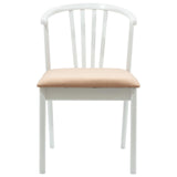Dining Chair 2 pcs White and Brown Solid Rubberwood 42020400