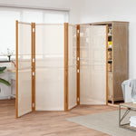 4-Panel Room Divider Cream White 280x180 cm 319184