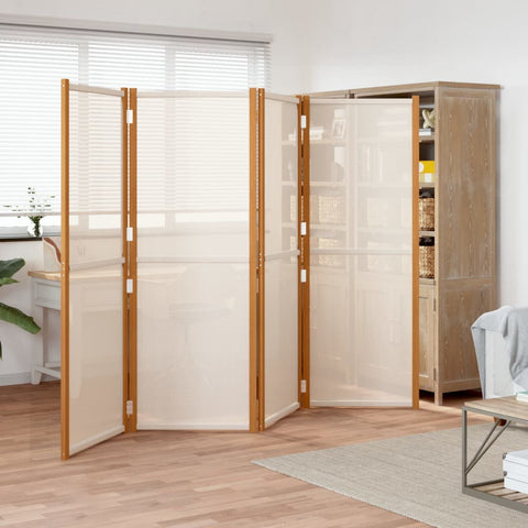 4-Panel Room Divider Cream White 280x180 cm 319184