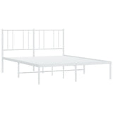 Metal Bed Frame without Mattress with Headboard White 140x200cm 352530