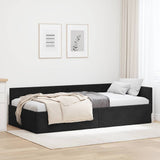 Corner Bed Frame with Headboard Black 80 cm x 200 cm Velvet 42016066