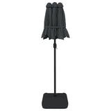 Double-Head Garden Parasol with LEDs Anthracite 316x145 cm 362971