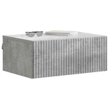 Wall-Mounted Bedside Cabinet with Drawer 2 pcs Concrete Grey 898452
