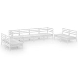 8 Piece Garden Lounge Set White Solid Pinewood 3082573
