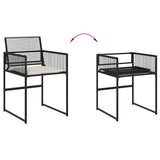 9 Piece Garden Dining Set with Cushions Black Poly Rattan 3295025