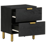 ZNTS Bedside Cabinet Black 40x33x46 cm Solid Wood Mango 4017646