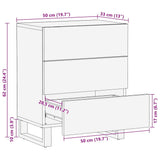 Bedside Cabinet Natural 50 x 33 x 62 cm Solid Mango Wood 4018053