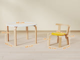 5 Piece Kids Table and Chairs Set, Wooden Toddler Table and Chairs Set for Nursery, Playroom, T3398P422134