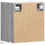 ZNTS Wall-mounted Bedside Cabinet with LED Lights Grey Sonoma 3307971