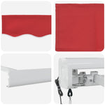 Retractable Awning Manual Red 300 x 250 cm Fabric, Metal 3330154