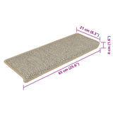 Stair Mats Self-adhesive Sisal-Look 15 pcs 65x21x4 cm Light Green 326887