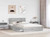Storage Bed Grey Sonoma 135 x 190 cm Engineered Wood 3412288