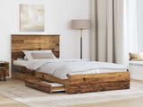 Bed Frame with Headboard Old Wood 100 x 200 cm Engineered Wood 3409692