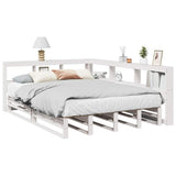 Bookcase Bed without Mattress White 150x200cm Solid Wood Pine 3324497