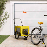 Pet Bike Trailer Yellow and Black Oxford Fabric and Iron 93938