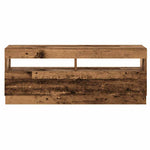 TV Cabinet with LED Lights Old Wood 200x35x40 cm Engineered Wood 3329165