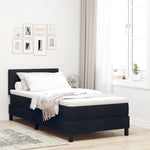 ZNTS Bed Frame with Mattress Black and White Fabric 90 x 200 cm 3342179