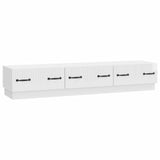 TV Cabinet High Gloss White 147 x 34.5 x 27 cm Engineered Wood 895399