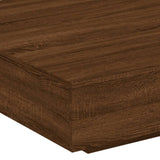 ZNTS Coffee Table with LED Lights Brown Oak 100x100x31 cm 836608