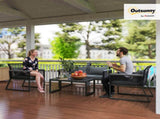 4 Pieces Rattan Garden Furniture Set - Charcoal Grey T3398P327960