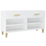 Shoe Cabinet White 102x35x55 cm Engineered Wood 812816