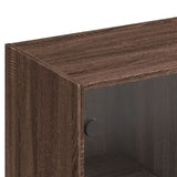 Bookcase with Doors Brown Oak 136x37x142 cm Engineered Wood 3206530