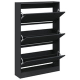 Shoe Cabinet Black 80x21x125.5 cm Engineered Wood 839925